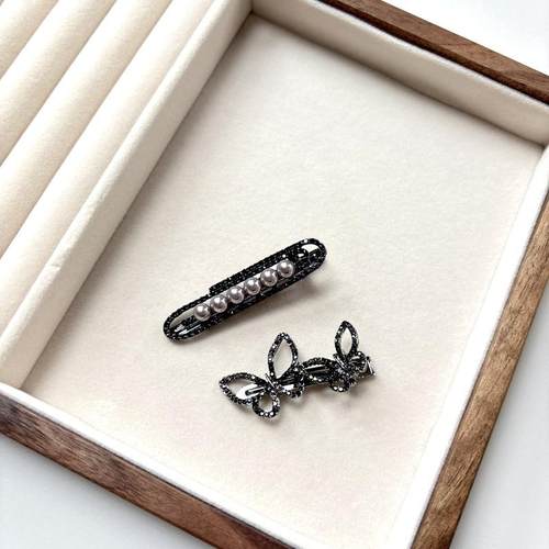 2024新款高级感珍珠椭圆钻发夹