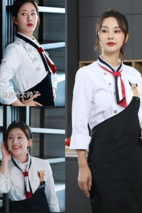 高端厨师服短袖男七分袖蛋糕烘焙西餐饭店厨房女长袖工作服套装春