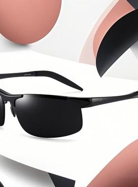 欧美流行偏光太阳镜钓鱼半框偏光眼镜男士运动开车驾驶墨镜8177