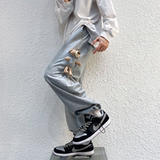 2023春季四季款小熊加绒卫裤KK11普通P35-加绒P40，男装休闲裤，星座101A-1