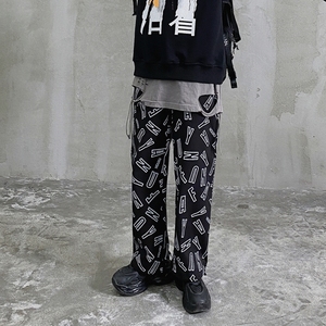 2023春夏日系暗黑缩脚港风潮牌ins男宽松直筒休闲小脚裤 CK16 P49图片