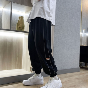 2023春夏装松紧腰反光条港风束脚卫裤男运动裤休闲裤 KK28-P45,男装休闲裤,星座101A-1