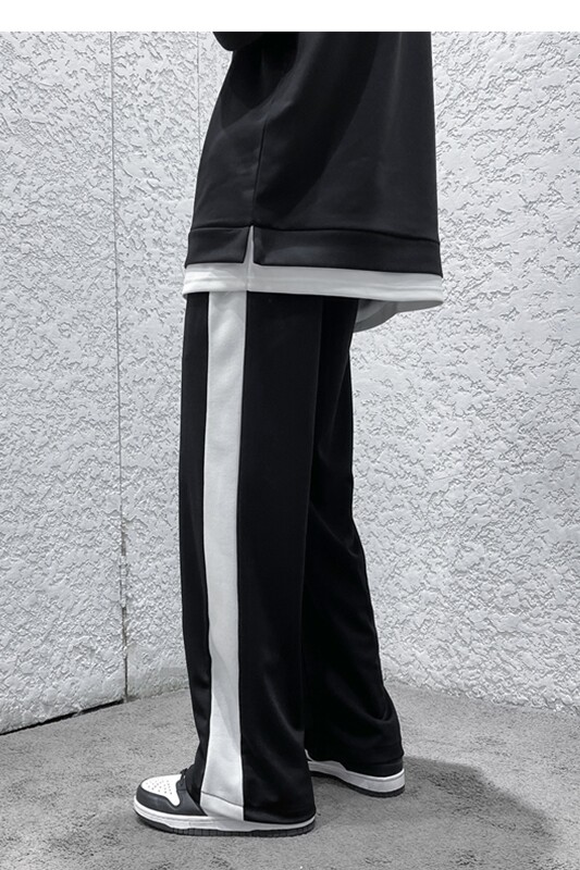 2023春季青少年直筒阔腿裤高街垂感宽松休闲运动卫裤KK35P45,男装休闲裤,星座101A-1