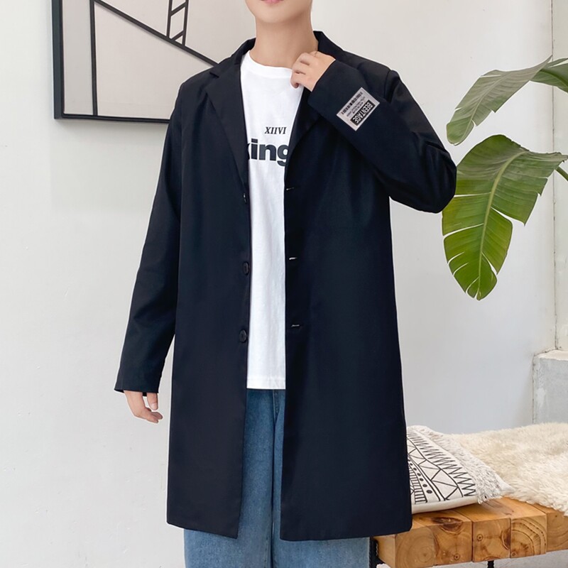 2023春中长款小西装男士日系港风潮帅气宽松西服外套新款 XZ01P85图片