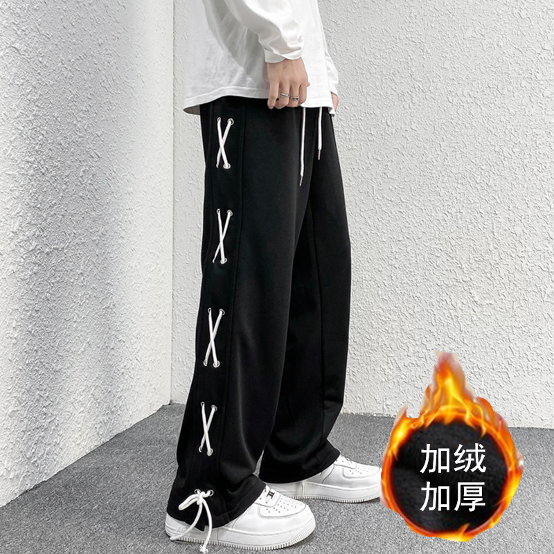 2023春夏装松紧腰港风卫裤男垂感休闲裤KK08普通P35加绒P40,男装休闲裤,星座101A-1