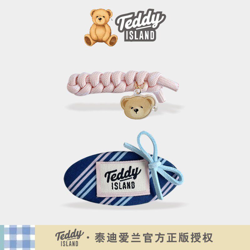 正版泰迪爱兰teddy日韩系布艺蝴蝶结发夹女可爱格纹bb夹发饰边夹