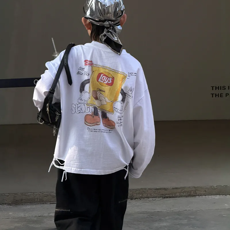 儿童洋气割破印花圆领长袖打底衫潮2026春季男童休闲内搭T恤上衣,童装/婴儿装/亲子装,T恤,淘宝优惠券,粉丝福利购,淘宝优惠卷