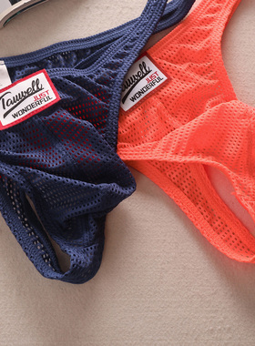 网孔透气性感紧身男士内裤网纱透明男生低腰T裤Tback男单丁字裤