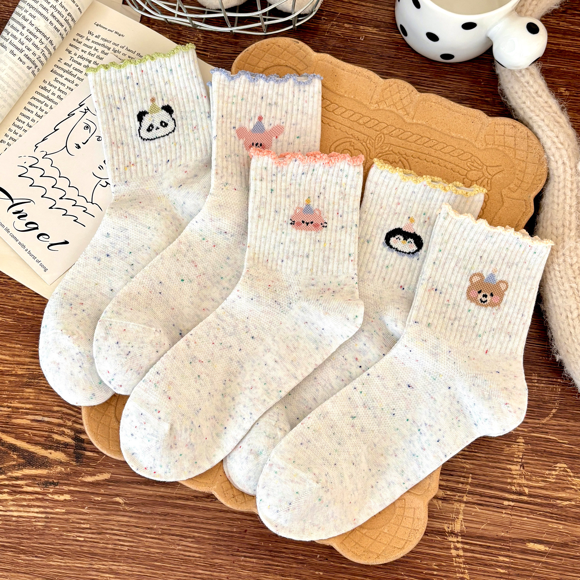 纯棉袜子女款短袜夏季薄袜2026新款高颜值透气可爱动物女士短筒袜