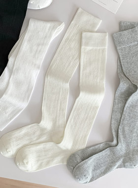 灰色芭蕾风小腿袜子女款中筒袜堆堆袜长筒袜长袜秋冬季miu系袜子