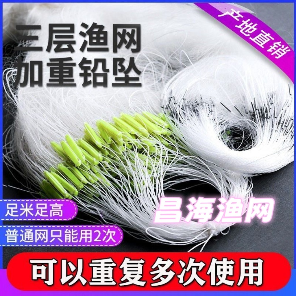 塑料浮漂10指小套加强丝三层渔网沉网捕鱼网沾网鲫鱼罗非鱼白条网