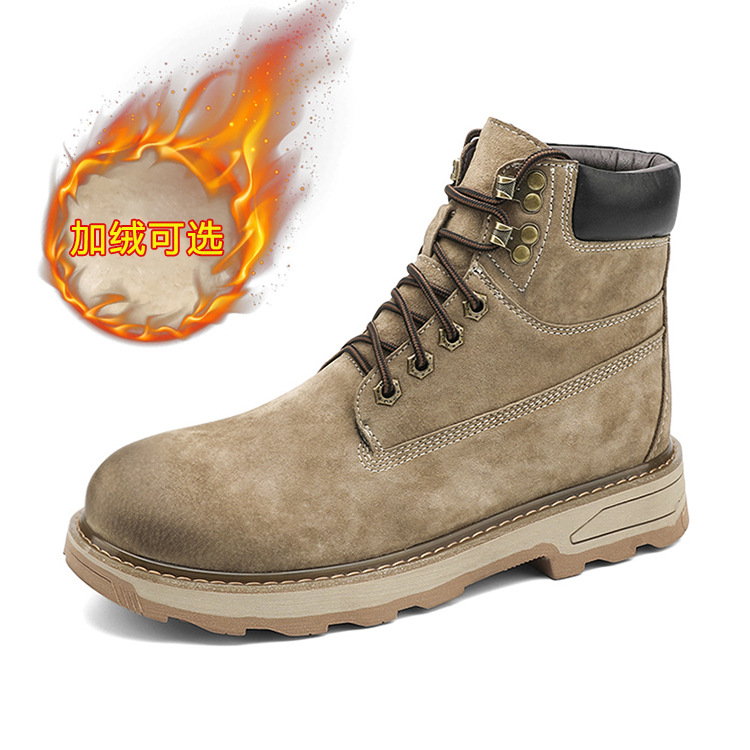 2019秋冬新款休闲男士棉靴加绒保暖中帮鞋男士马丁靴短靴男鞋代销