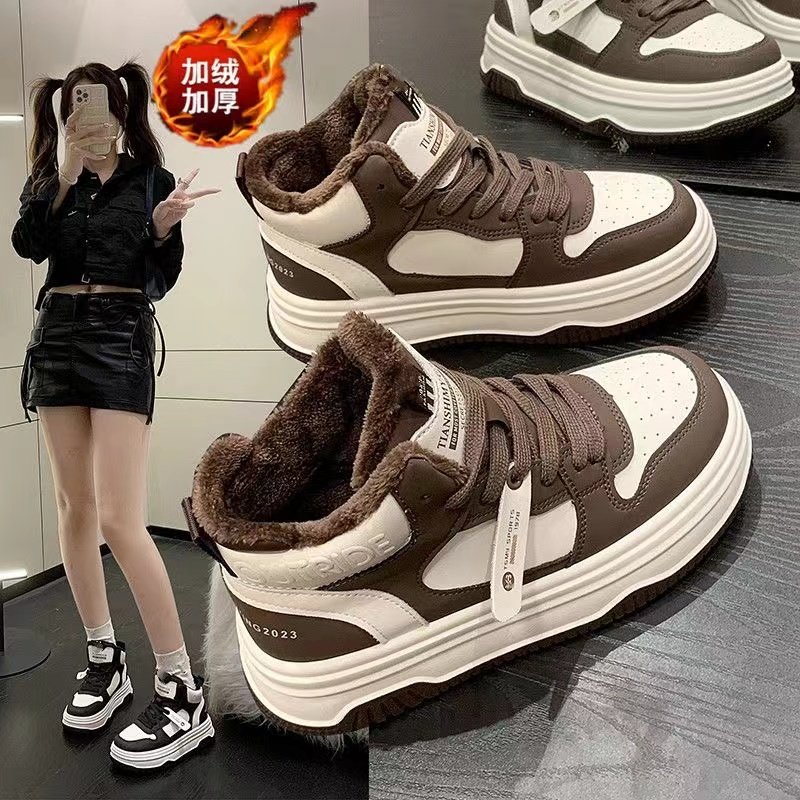 大棉鞋女款2025新款冬季加绒保暖高帮女鞋初中学生大童休闲运动鞋,流行男鞋,时尚休闲鞋,淘宝优惠券,粉丝福利购,淘宝优惠卷