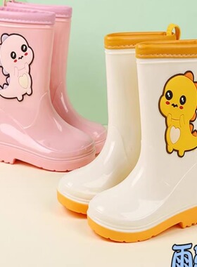 品牌中筒儿童雨鞋卡通恐龙水靴小孩防滑可爱雨靴耐磨宝宝踩水套鞋