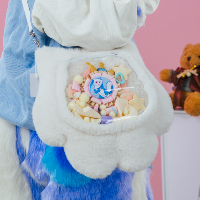 触手猫 现货 福瑞furry毛绒日常兽爪包斜挎痛包书包