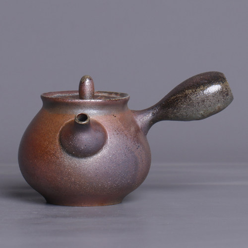 九木柴烧老岩泥半手工单个侧把壶