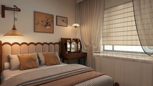 江苏室内装修设计自装出全景3D效果图法式中古风格不限快速出图