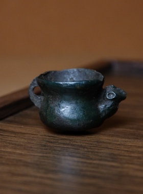 执壶原生态老托甲资粮锅小摆件巧克力皮壳全品文玩纯手工香插供养
