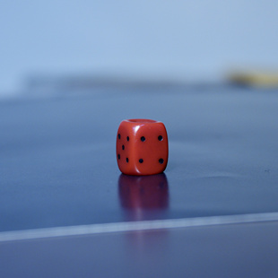 9-10mm手工打磨红色料器顶珠腰珠色子吉祥天母骰子隔珠散珠咒点