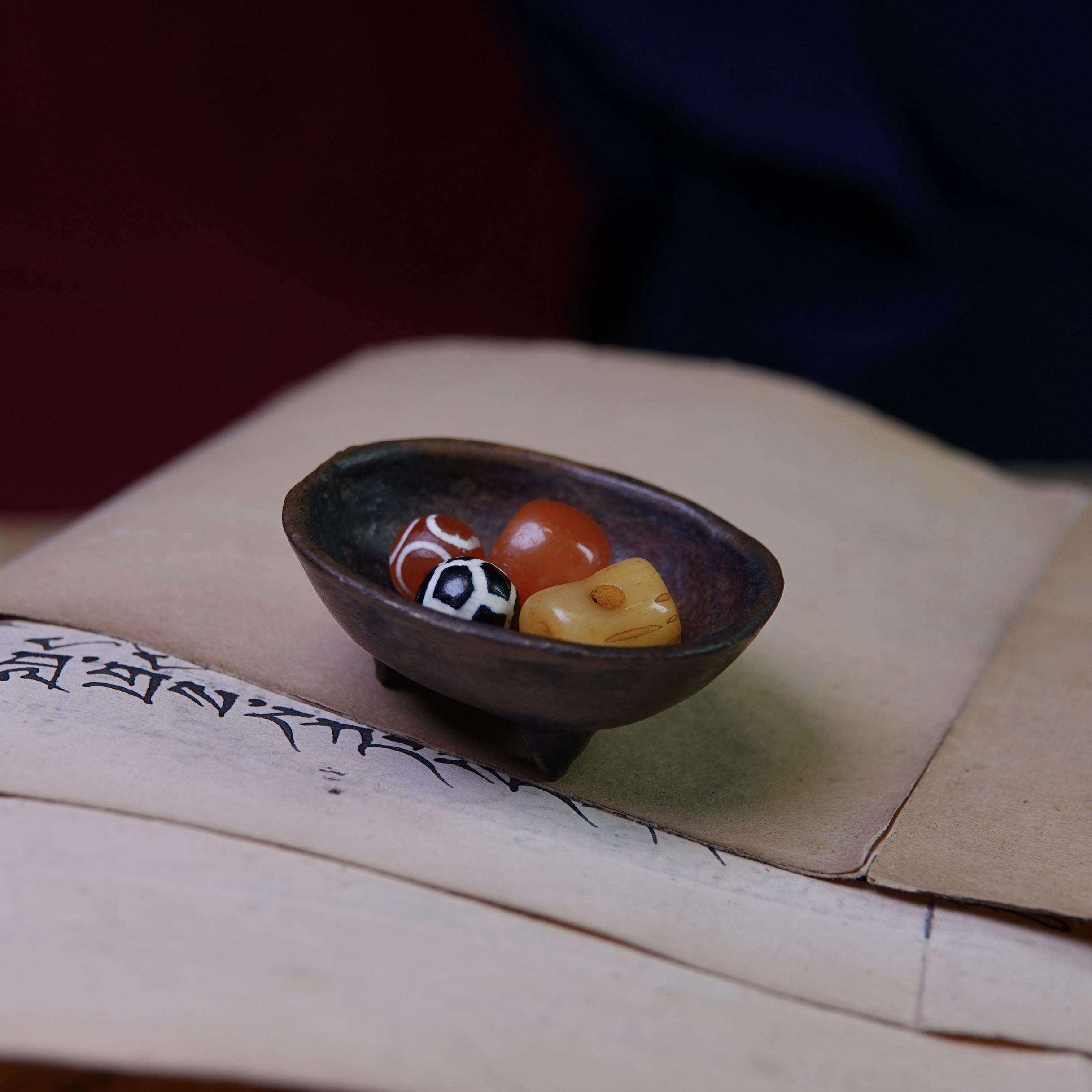 开门天铁托甲老托巴供碗罕见小尺寸随身实修显修灌顶特殊仪轨法器