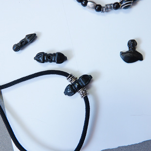 限量定制西藏老黑石地方玉纯手工雕刻金刚杵钺刀普巴橛DIY背云