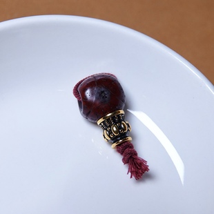 牧区老凤眼菩提籽三通佛头配件龙眼品相文玩纯手工念珠手串束尾