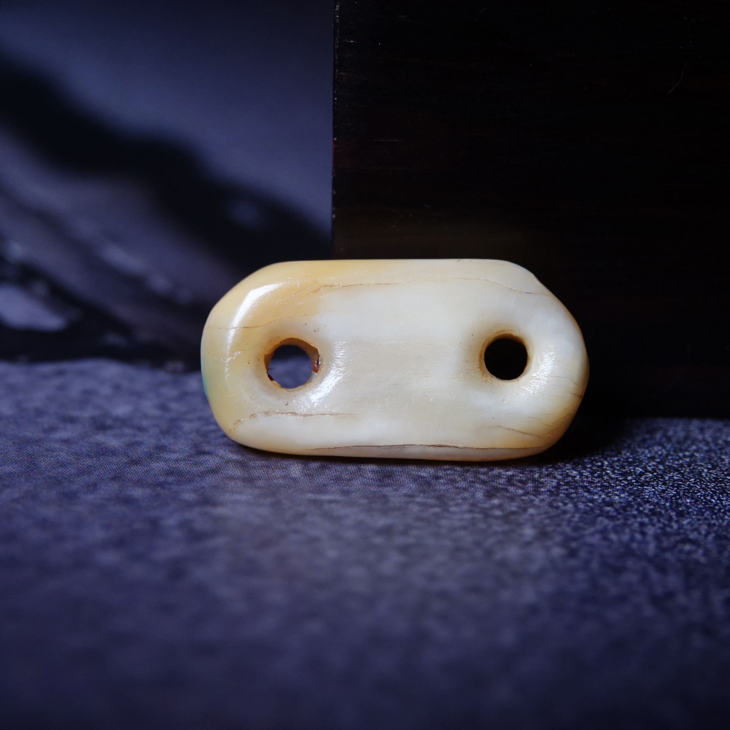 特殊骨头满收缩二饼平安扣带镶嵌超润全品文玩手工DIY念珠配饰