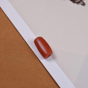 天然原矿老南红勒子压痕明显单珠文玩DIY念珠项链配珠老甘南迭部