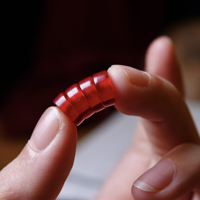 树脂佛珠手串隔珠百搭红色片珠