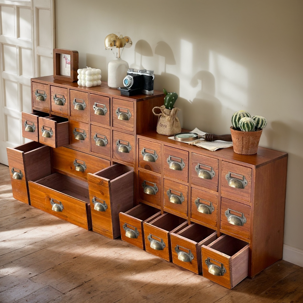 实木复古家用中药柜小抽屉式小型柜子木制迷你收纳柜置物柜收纳盒