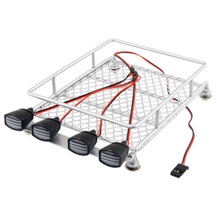 10模型攀爬越野仿真车顶带射灯行李架 D90 CC01 SCX10 TF2 F350