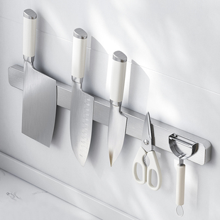 圣西陶不锈钢磁吸刀架置物架多功能厨房吸铁石刀具收纳磁铁菜刀架