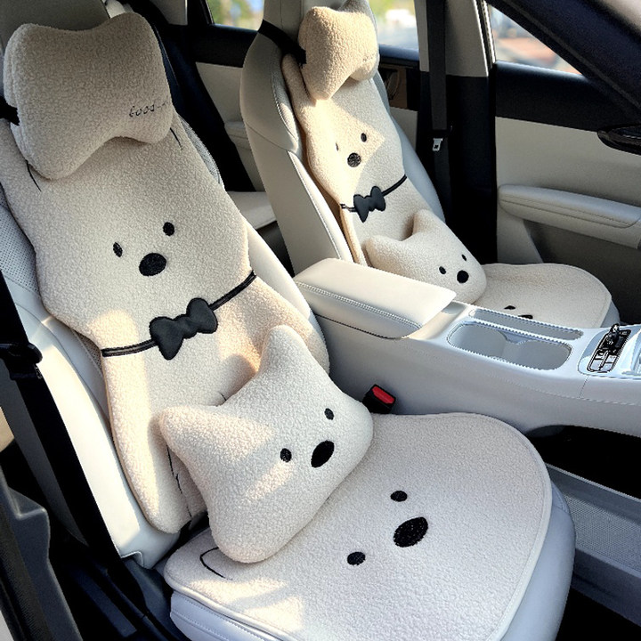 冬季汽车坐垫可爱卡通车内饰女