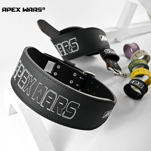 全头层荔枝纹牛皮专业级健美腰带