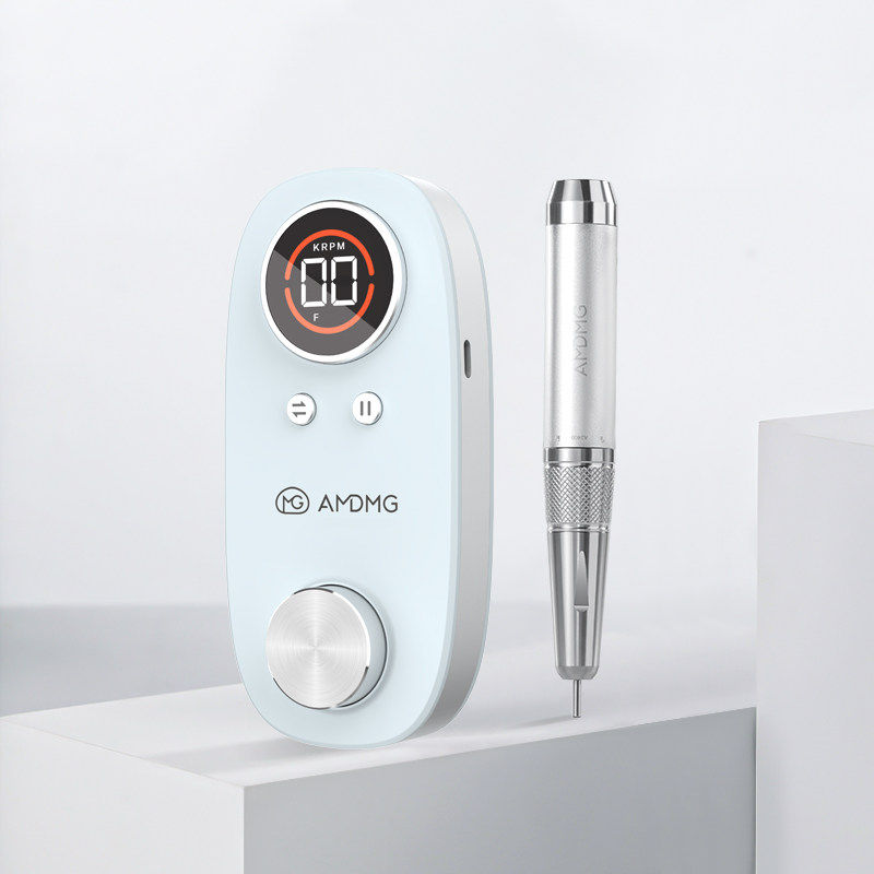 AMDMG小型防水蓄电动去死皮修卸指甲空心杯打磨机美甲店专用工具