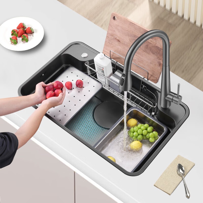 欧琳SUS304不锈钢日式收纳大单槽