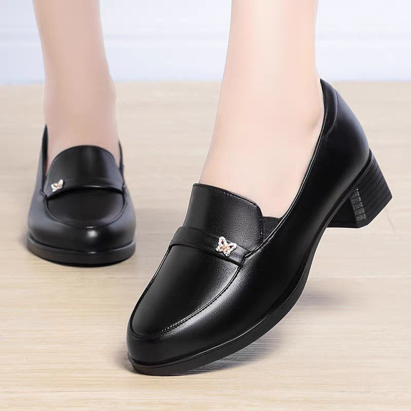 女鞋妈妈鞋春秋款真皮软底单鞋女中跟工作鞋粗跟中年舒适女士皮鞋,运动鞋new,运动休闲鞋,淘宝优惠券,粉丝福利购,淘宝优惠卷