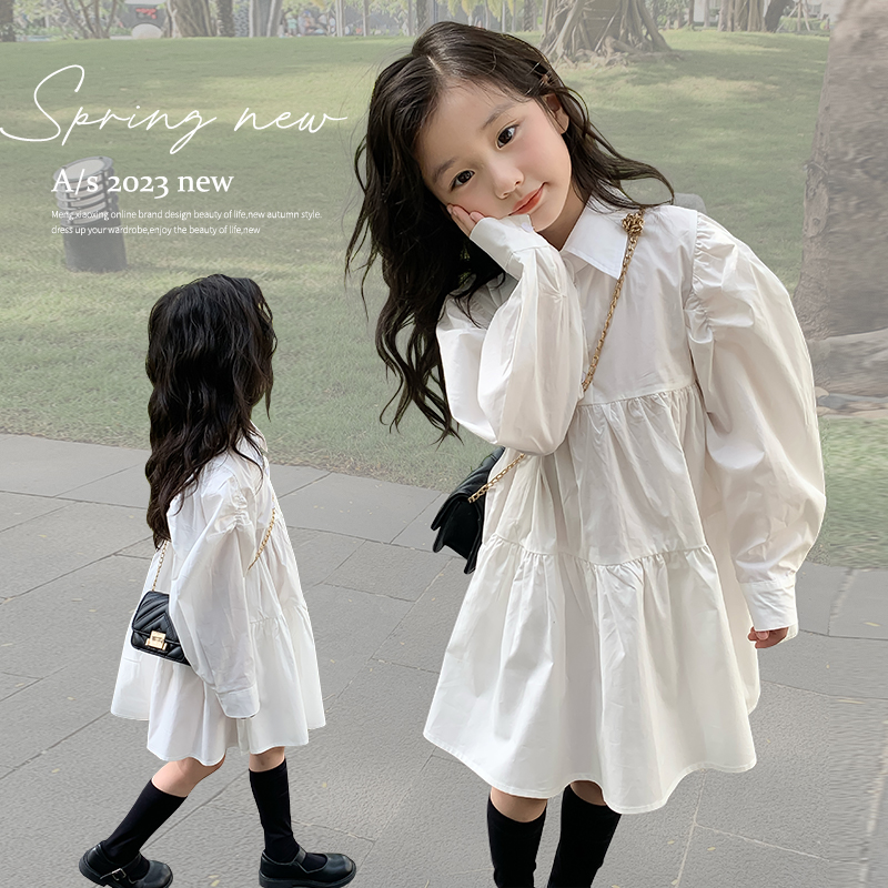 K-春季YL-80白色衬衫裙