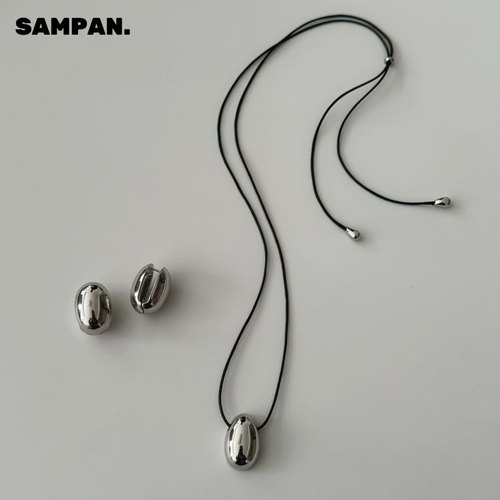 SAMPAN小众设计黑绳水滴项链