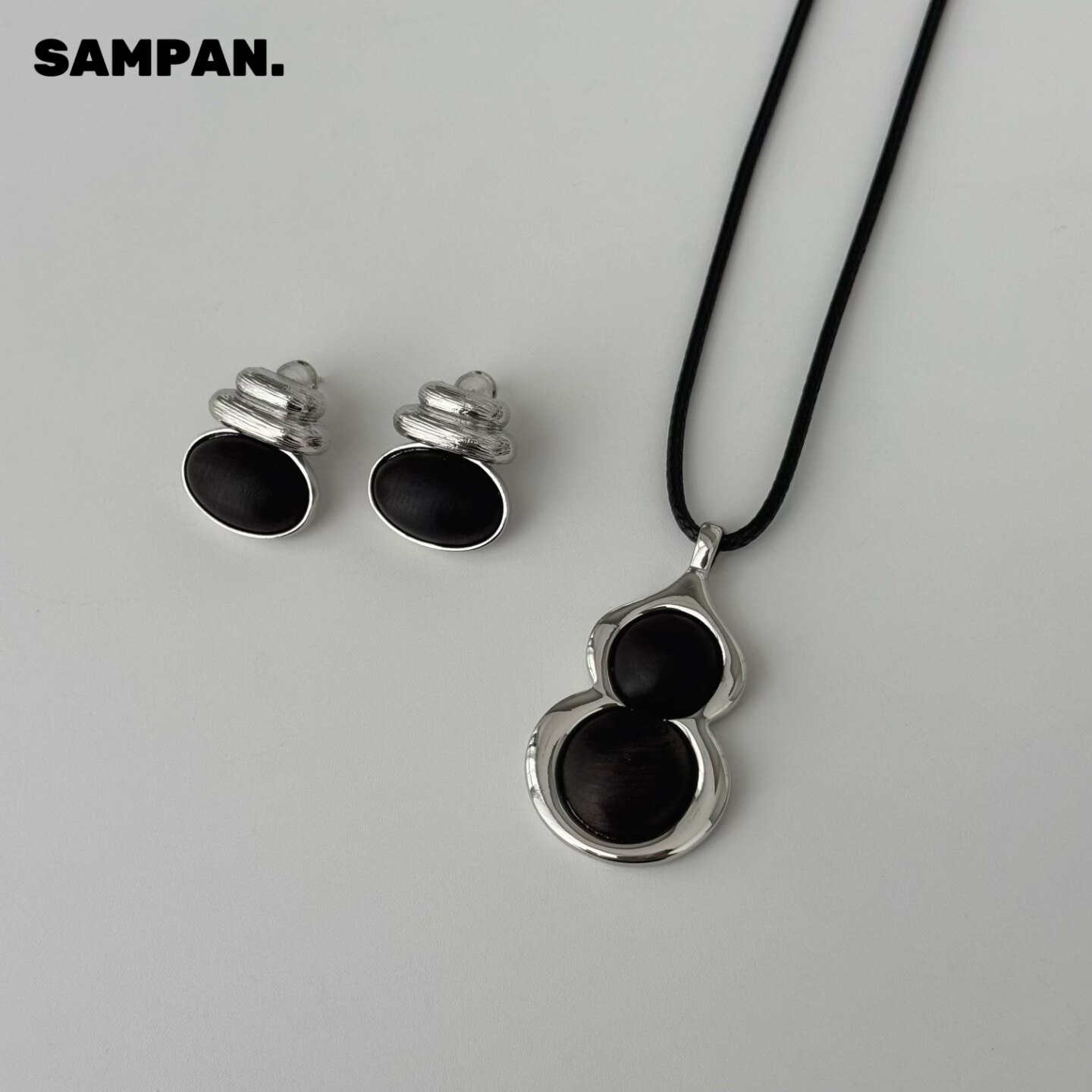 小众设计复古黑檀木葫芦吊坠项链