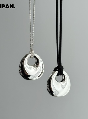 小众设计复古黑绳立体水滴项链