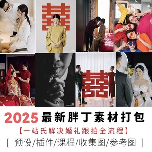 2025胖丁有料婚礼跟拍摆拍参考图姿势修图教程素材lr调色预设模板