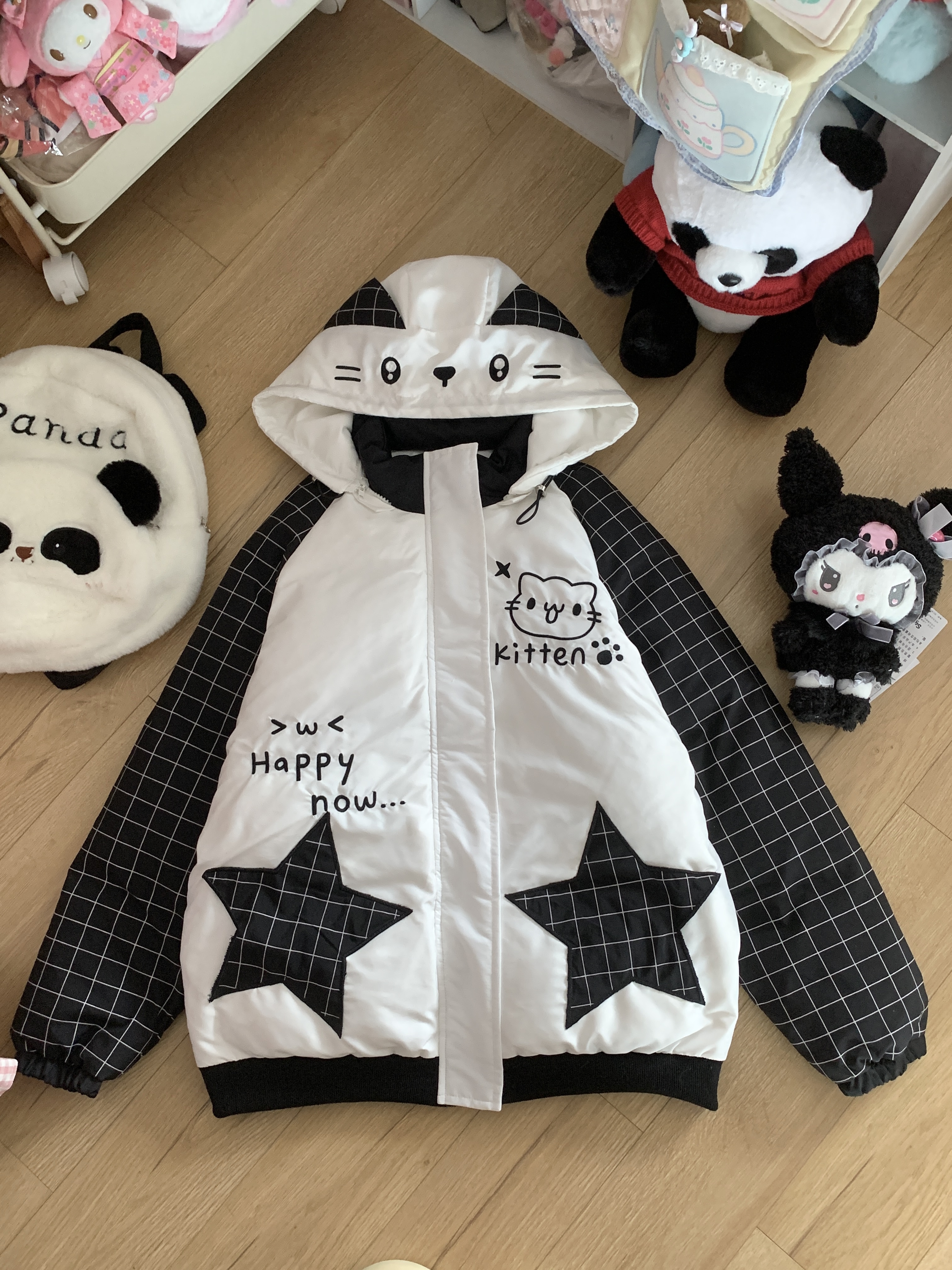 Blurred bear原创日系软妹宅萌可爱猫咪毛衣棉服羽绒服外套