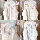 Blurredbear原创日系软妹刺绣加厚保暖白鸭绒国标羽绒服连帽外套