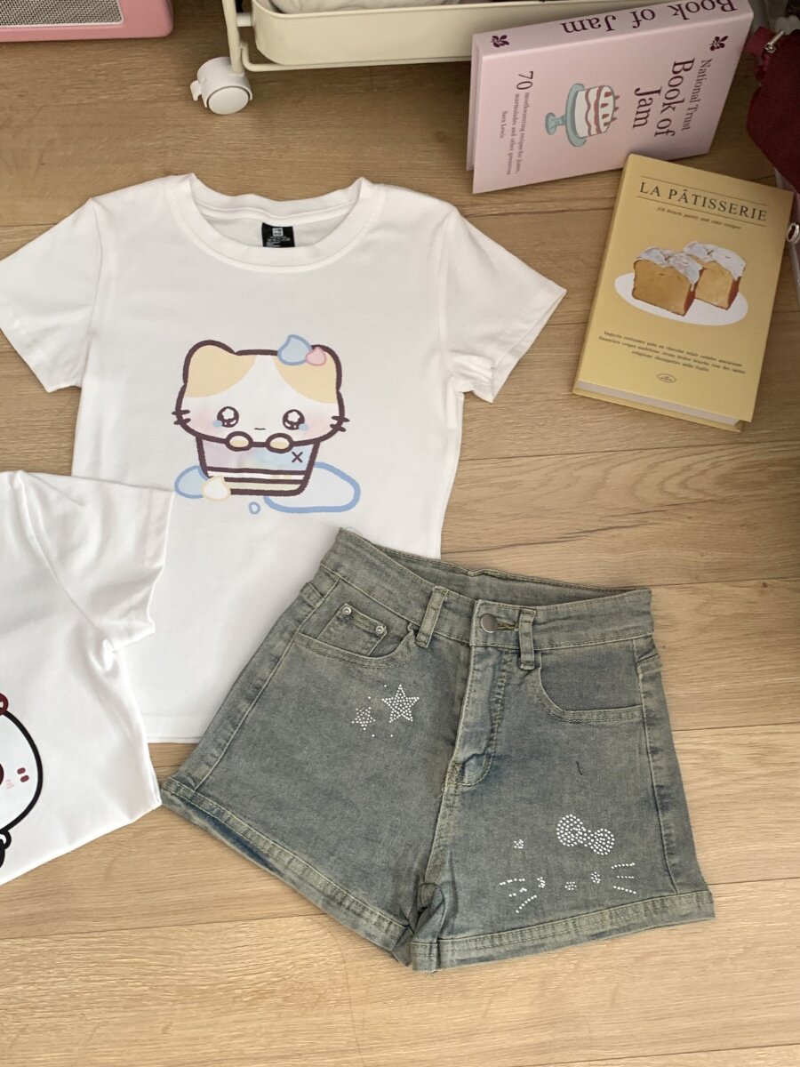 原创美式辣妹牛仔短裤女夏季新款包臀裤甜辣性感直筒紧身裤子女