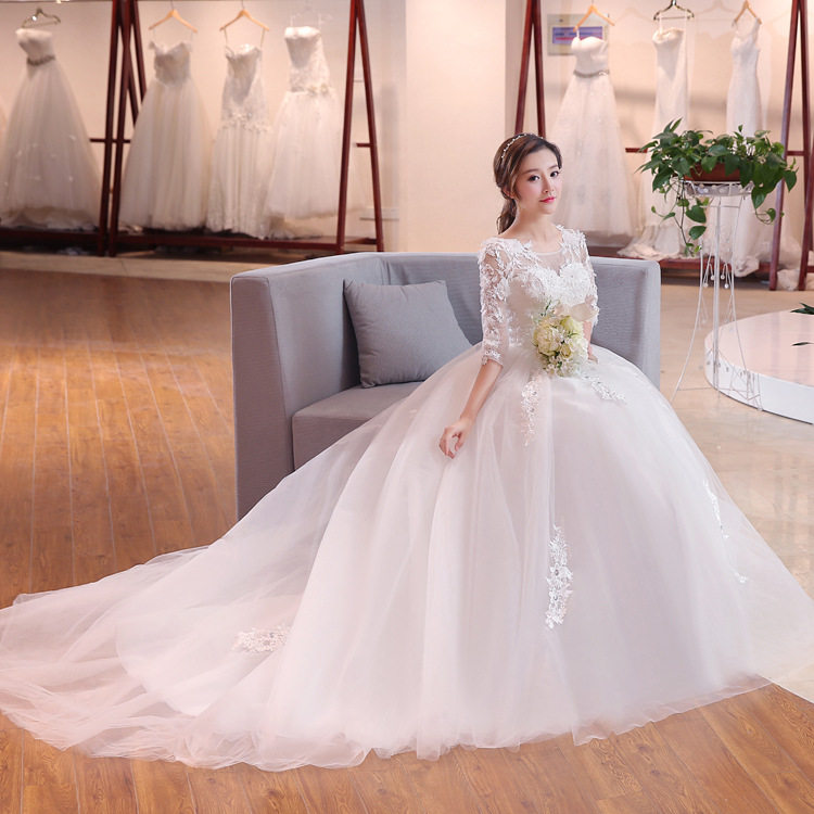 婚纱礼服2019新款韩式鱼尾修身一字肩中袖小拖尾新娘收腰显瘦G19|ruв категории Женская одежда, Cвадебные платья, свадебное платье - от Buy2taobao.com для оказания профессиональной услуги покупки агента Taobao