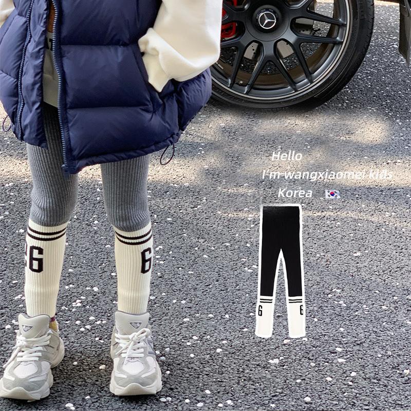 女童打底裤2026春秋外穿韩版儿童裤子高弹针织裤宝宝冬装毛线长裤