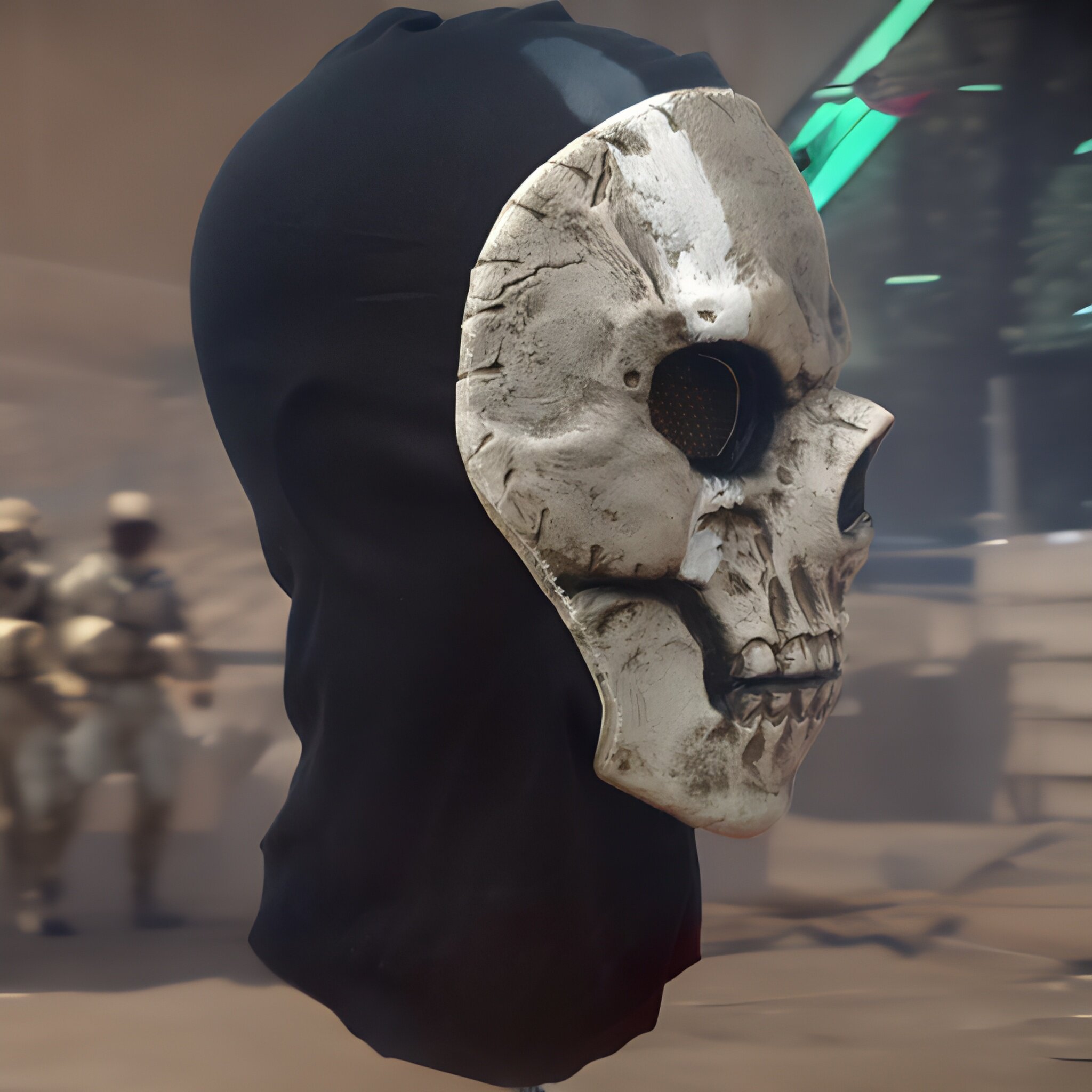 厂家直销使命召唤2游戏人物骷髅战士乳胶面罩cosplay幽灵骷髅面具