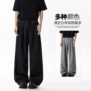 休闲阔腿西裤 直筒裤 春季 大码 极简风垂坠感 新款 男士