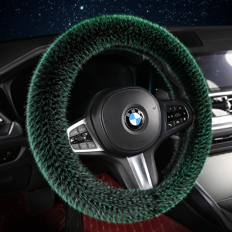 适用于2023年款奔驰EQE SUV冬季长毛绒方向盘套保暖防滑汽车把套
